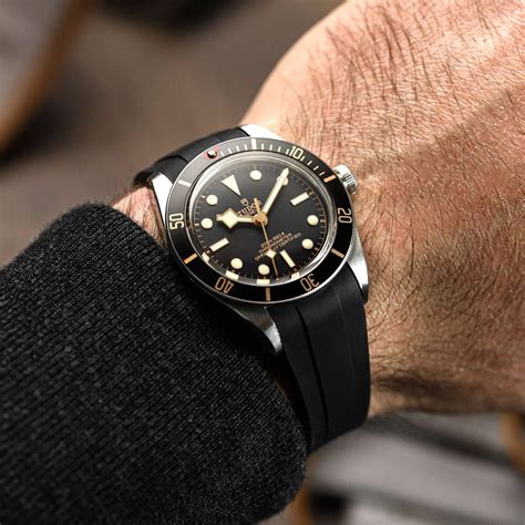 tudor black bay rubber|tudor black bay rubber strap.